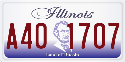 IL license plate A401707