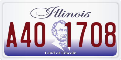 IL license plate A401708