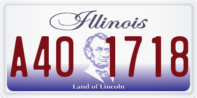 IL license plate A401718