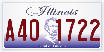 IL license plate A401722