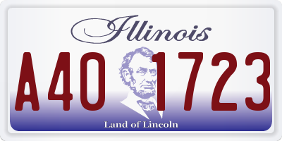IL license plate A401723