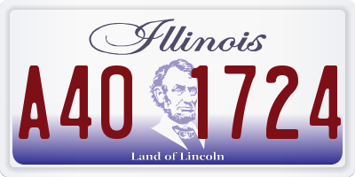 IL license plate A401724