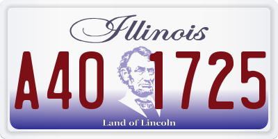 IL license plate A401725