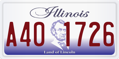 IL license plate A401726