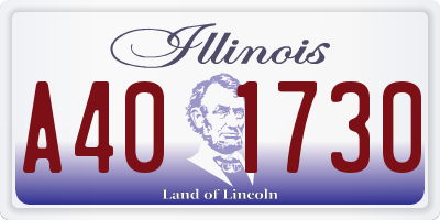 IL license plate A401730