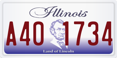 IL license plate A401734