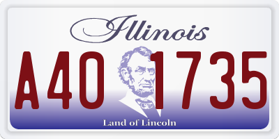 IL license plate A401735