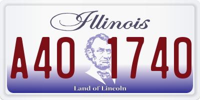 IL license plate A401740