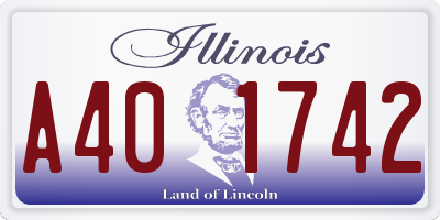 IL license plate A401742