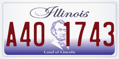 IL license plate A401743