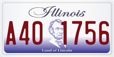 IL license plate A401756