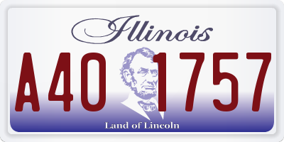 IL license plate A401757