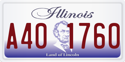 IL license plate A401760