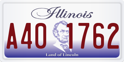IL license plate A401762