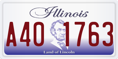 IL license plate A401763