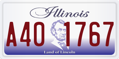 IL license plate A401767