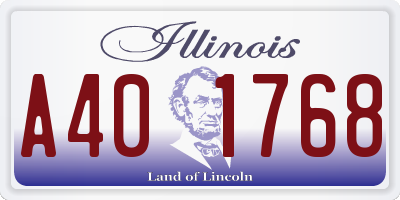 IL license plate A401768