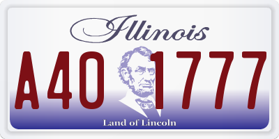 IL license plate A401777