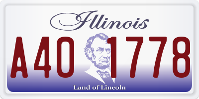 IL license plate A401778