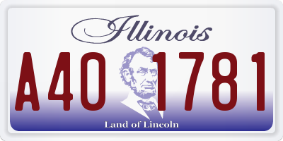 IL license plate A401781