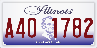 IL license plate A401782