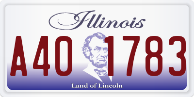 IL license plate A401783