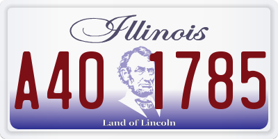 IL license plate A401785