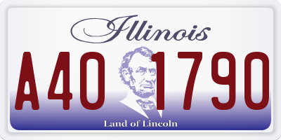 IL license plate A401790