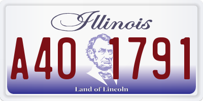 IL license plate A401791