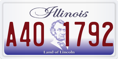 IL license plate A401792