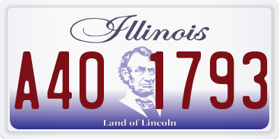 IL license plate A401793