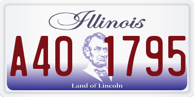 IL license plate A401795