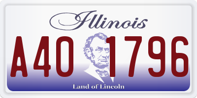 IL license plate A401796