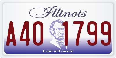 IL license plate A401799