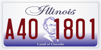 IL license plate A401801