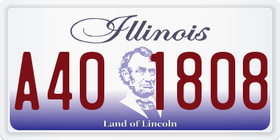 IL license plate A401808