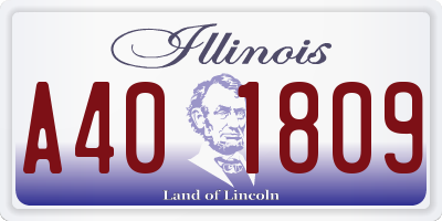 IL license plate A401809