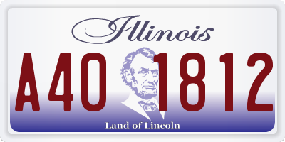 IL license plate A401812