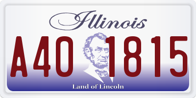IL license plate A401815