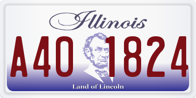 IL license plate A401824