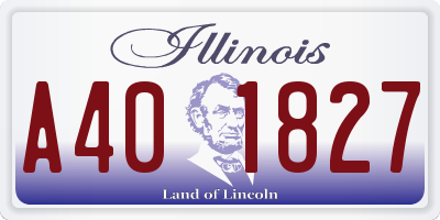 IL license plate A401827