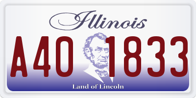 IL license plate A401833