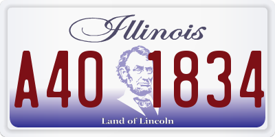 IL license plate A401834