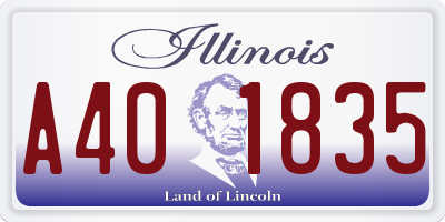 IL license plate A401835