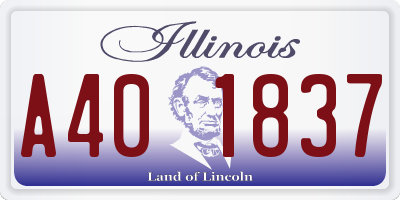 IL license plate A401837