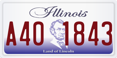 IL license plate A401843