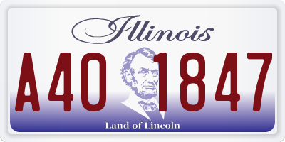 IL license plate A401847