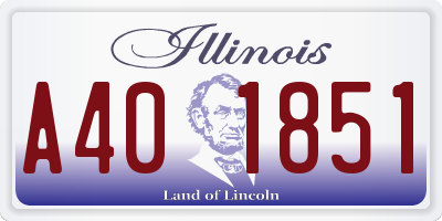 IL license plate A401851