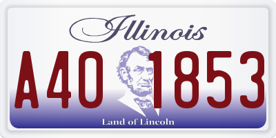 IL license plate A401853