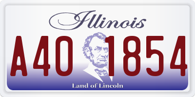 IL license plate A401854